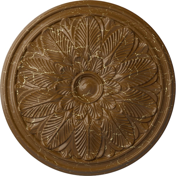 Ekena Millwork Bordeaux Ceiling Medallion (Fits Canopies up to 3 1/4"), 22 5/8"OD x 1 3/4"P, Smokey Topaz Crackle CM22BOSTC - main